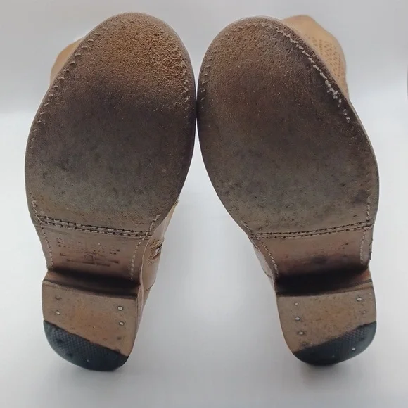 BED STU Cambridge Leather Boots Tall Tan Driftwood SZ 9 - Picture 11 of 16